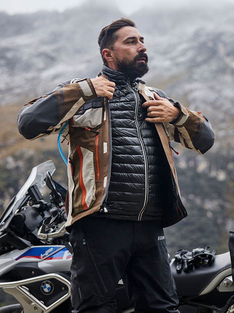 Guy wearing Klim Maverick under Klim jacket